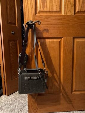 Steve Madden Gray Studded Messenger Bag